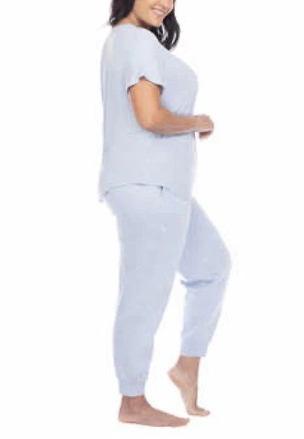 Honeydew Ladies' Embroidered Lounge Set, 2-piece, Blue Pajamas, Silver Paws PJs