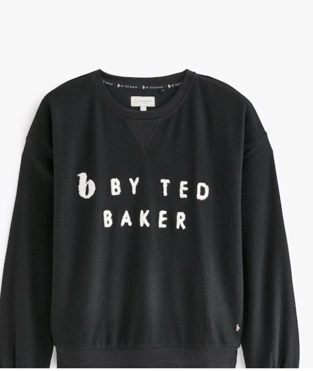 Ted Baker Size 16 Womens Black Waffle Pyjamas Joggers Loungewear Set BNWT