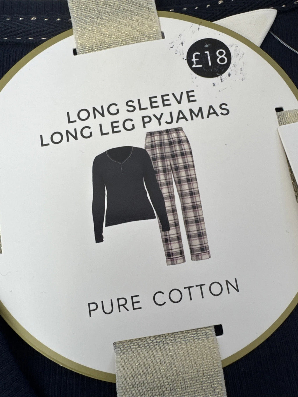 Marks and Spencer Pure Cotton Long Sleeve Long Leg Pyjamas Size 20