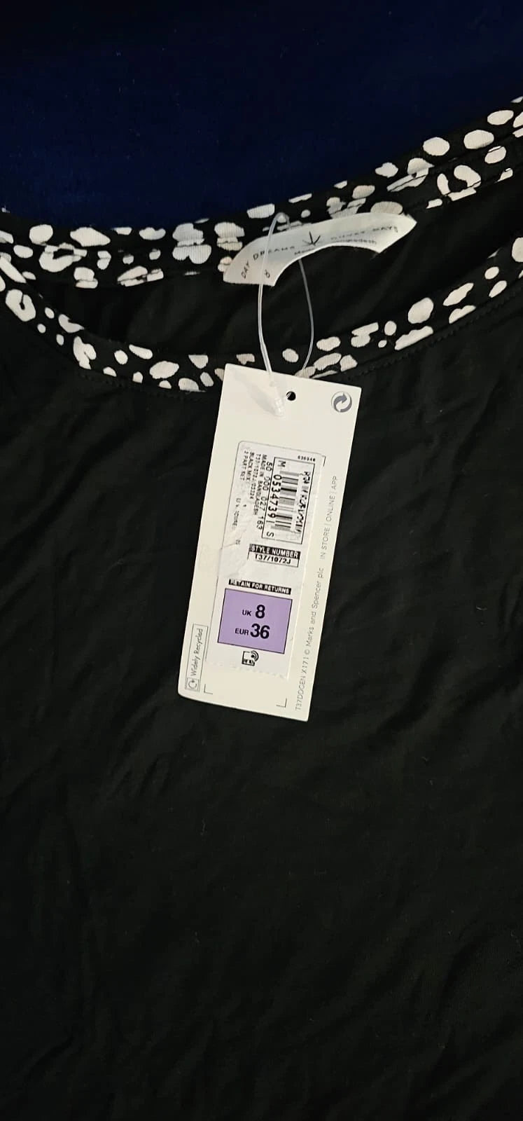 New M&S Leopard Animal Print Black & White Shorts Pyjamas Set UK 6, 8, 12