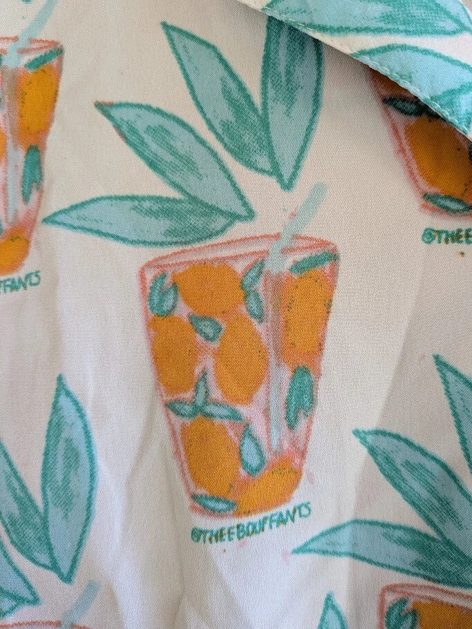 Bouffants & Broken Hearts Womens Pajamas S Lemonade Print Shorts Relaxed Comfort