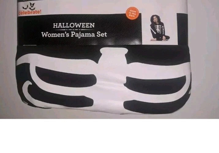 Skeleton Halloween Glow In The Dark Womens Pajama Set Shirt Pants 2XL 18/20 #E58