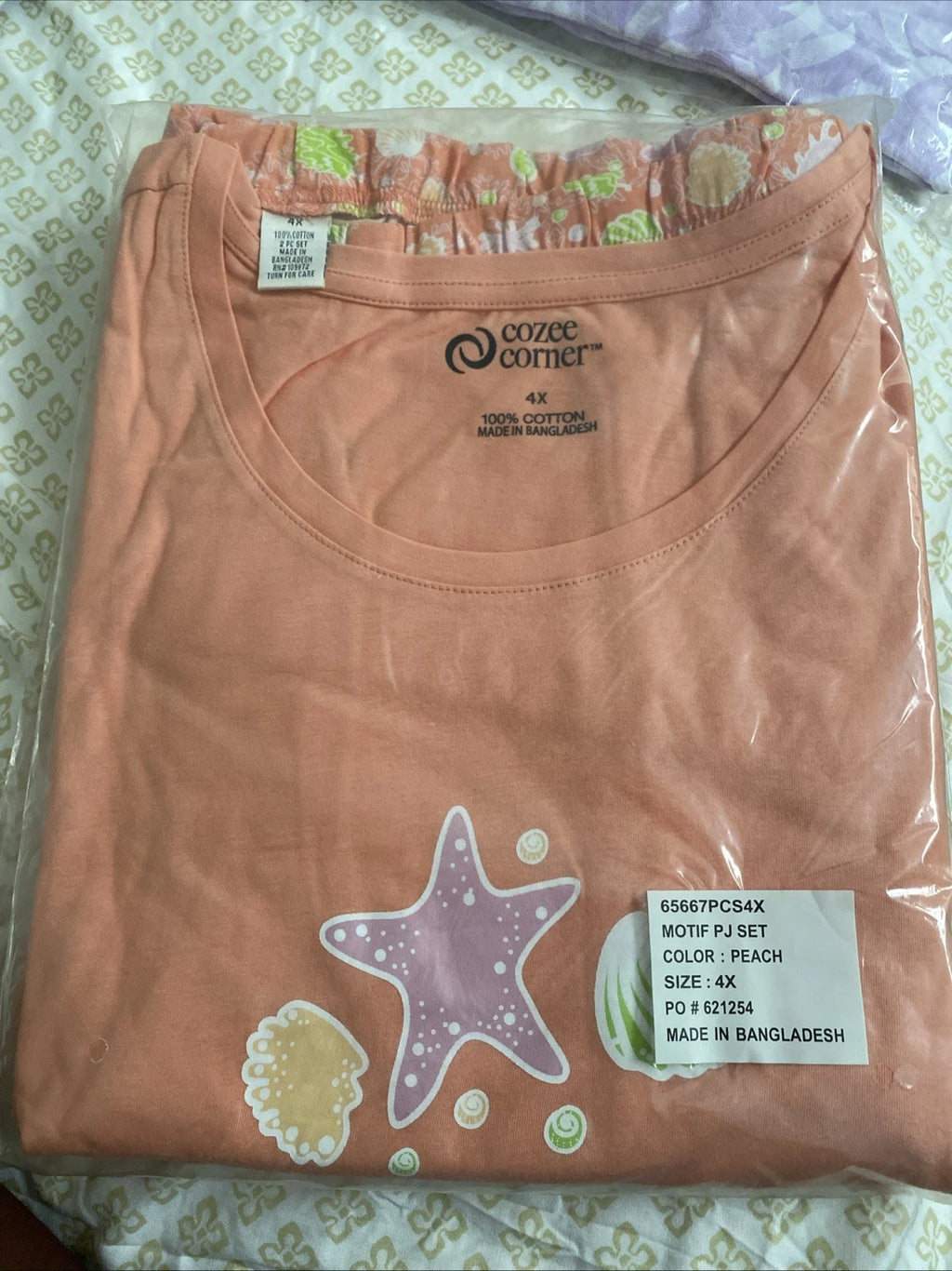 Cozee Corner 2-Piece 100% Cotton Pajama Set for Women Size 4x