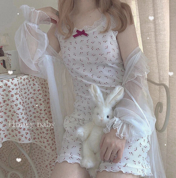 Bear/Rose/Lilac Women's Pajamas Sets Vest & Shorts 2PCS Set Summer Sleepwear