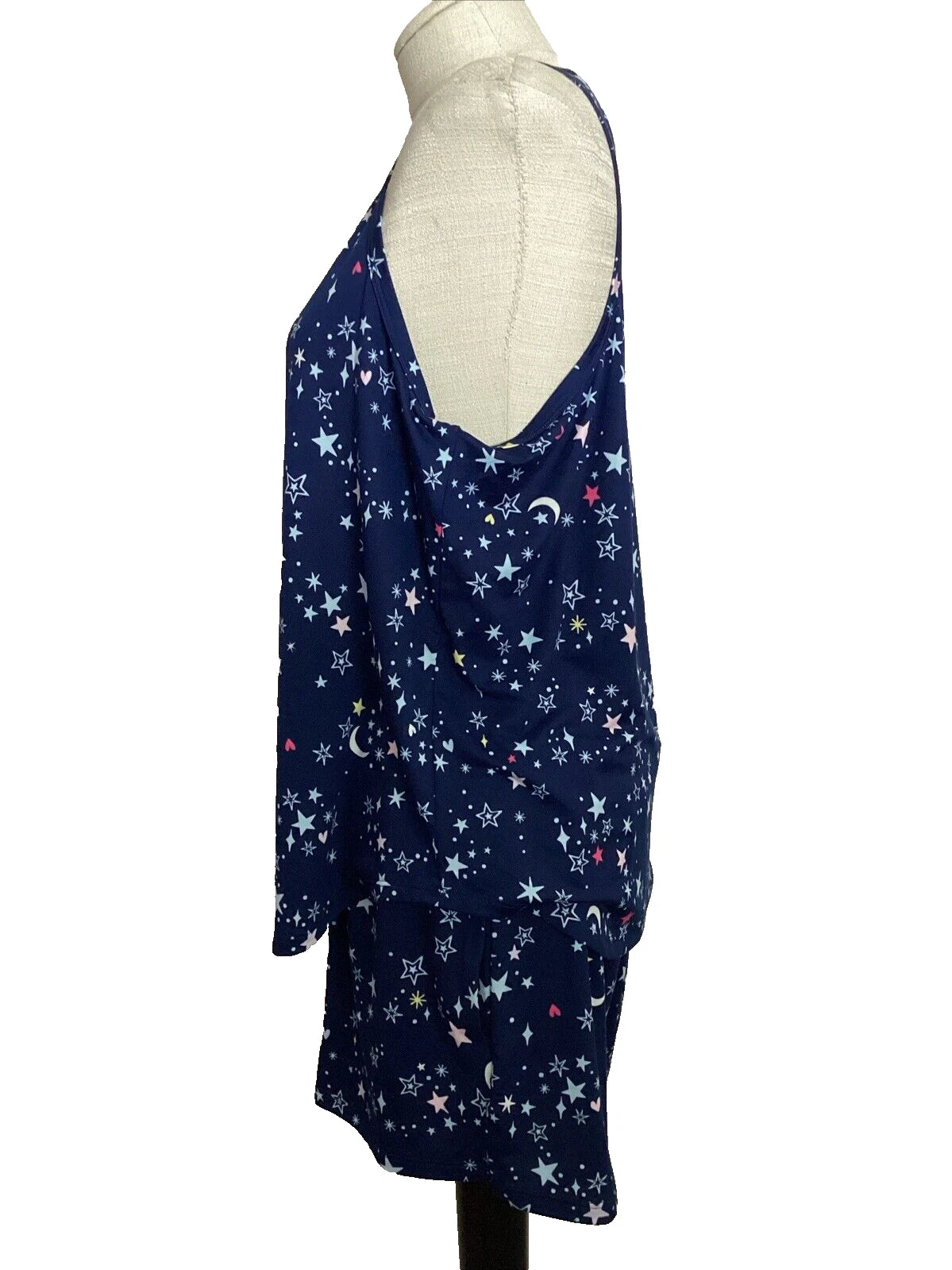 JOYSPUN  SLEEPWEAR SHORTY SET NAUTICAL NAVY Tank & Shorts Sz M*
