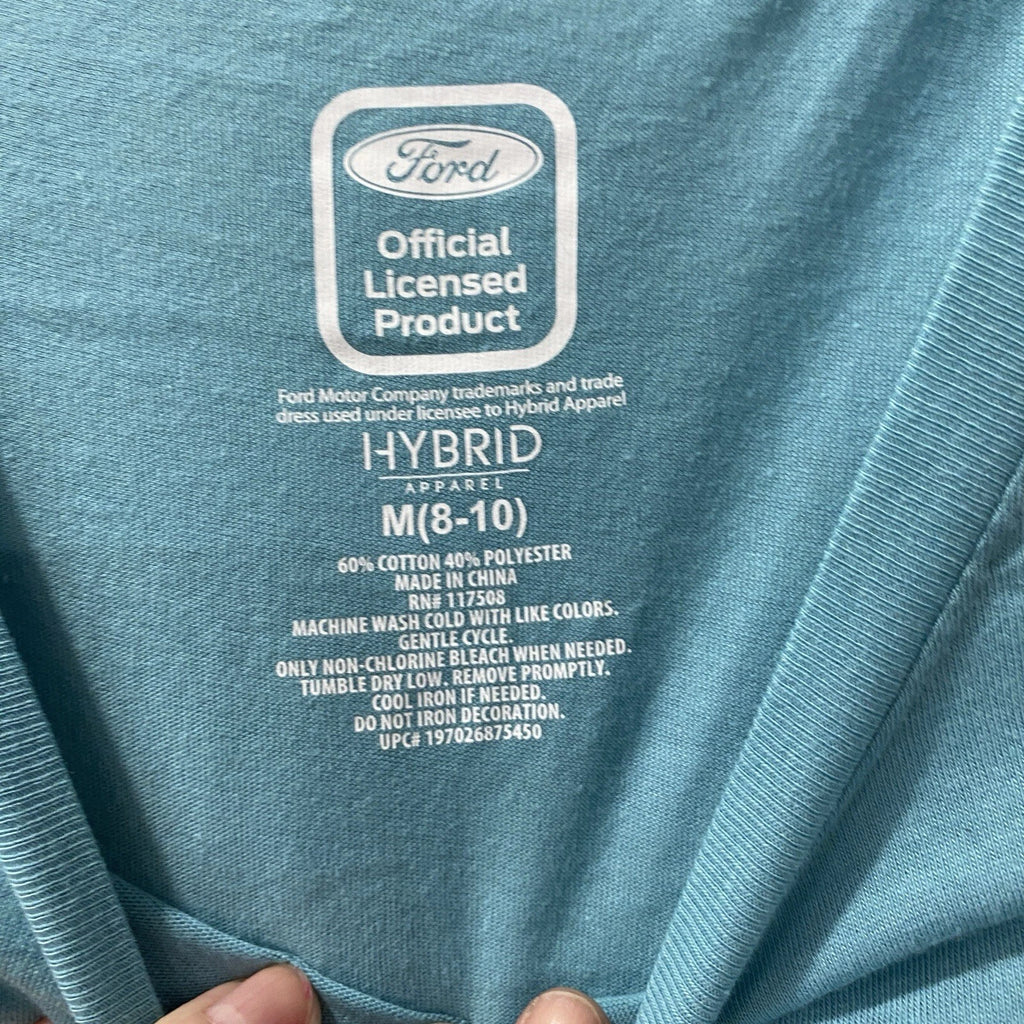 Bronco Ford Pajama Short Set Women's Medium Blue Retro Lounge 2 Piece Faded Teal