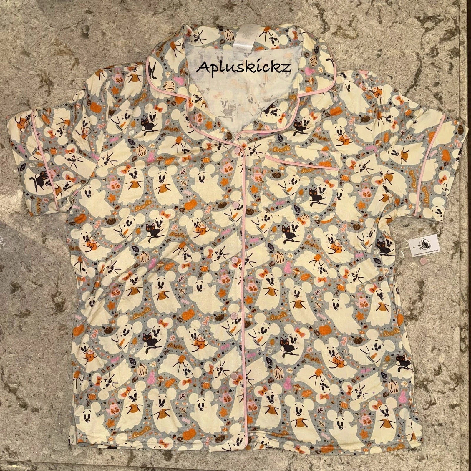 2025 Disney Parks Halloween Mickey Minnie Ghost Pajama Set Adult XL SUPER SOFT!
