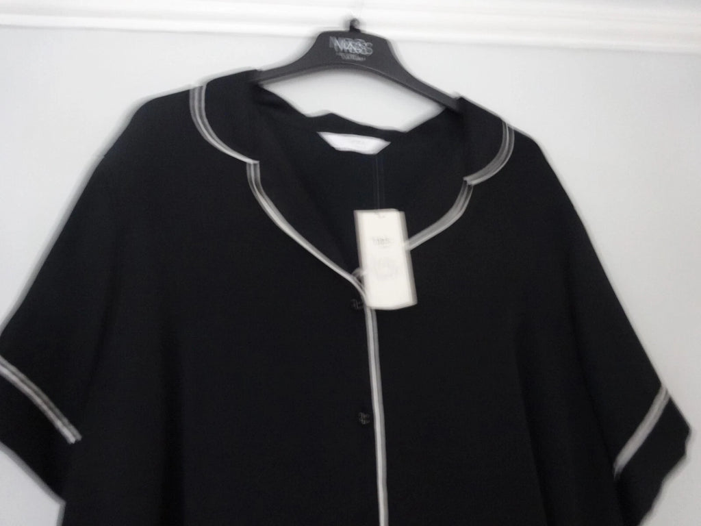 BNWT - M&S MARKS & SPENCER BLACK MIX PYJAMA SET WITH SHORTS UK SIZE 20