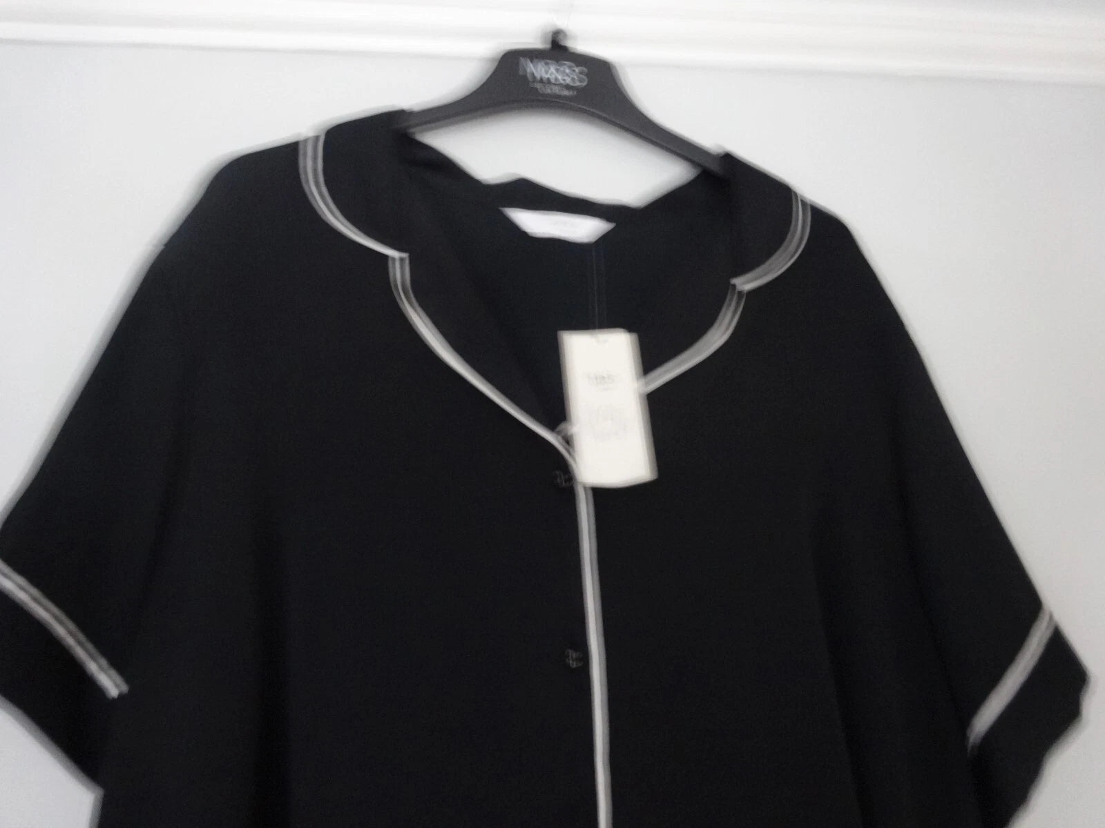 BNWT - M&S MARKS & SPENCER BLACK MIX PYJAMA SET WITH SHORTS UK SIZE 20