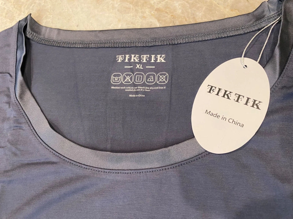 TIKTIK Pajamas Set Short Sleeve Capri Pant DarkGray-XL