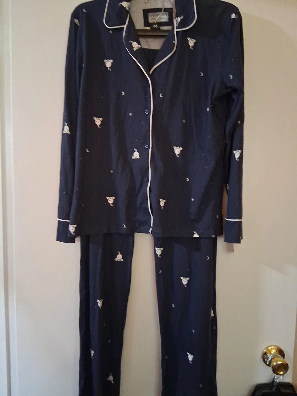 MOOD PJMS Pajama Set Top Notch Collar Sleepy Dog Ultra Soft L