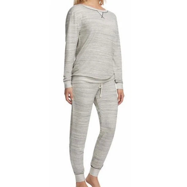 WOMENS XXL GRAY SPACE DYE FELINA FRENCH TERRY 2 PIECE LOUNGE PAJAMA JOGGER SET