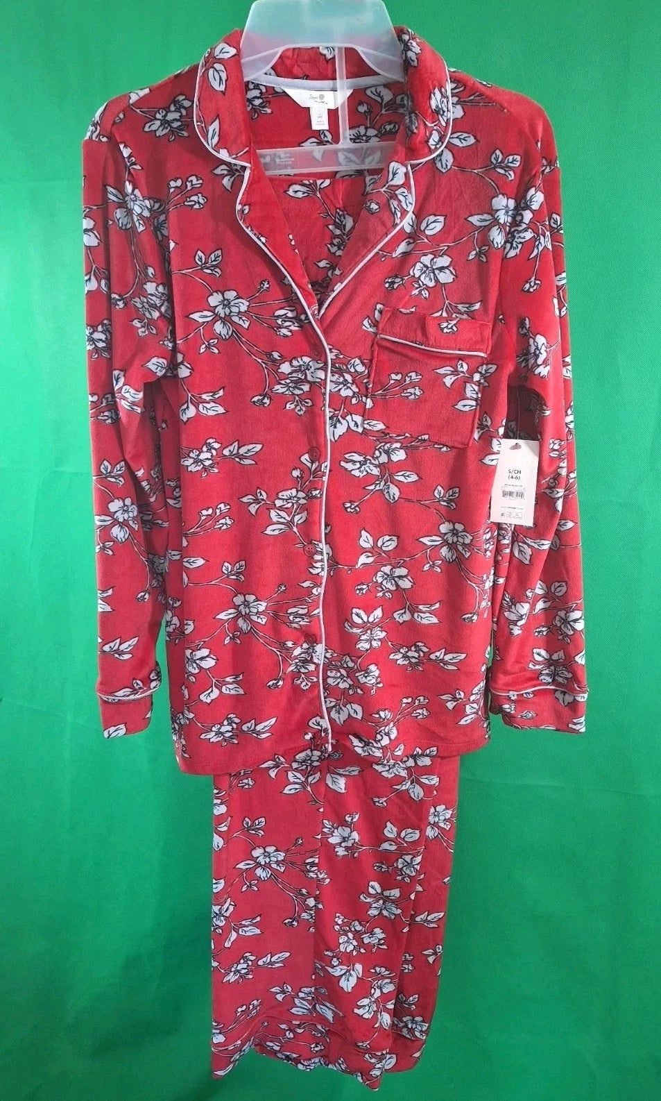 Secret Treasures Ladies Notch Collar Pajama Set - Small (4-6) Color- Red