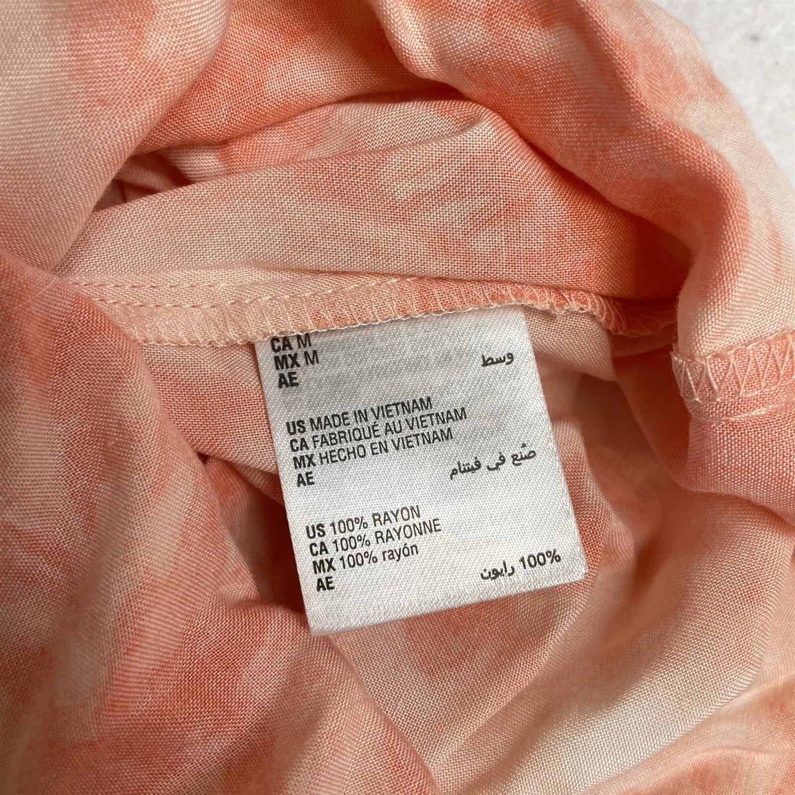 Alfani 2pc Sleep Set Womens Medium V-Neck & Shorts Orange Tie-Dye