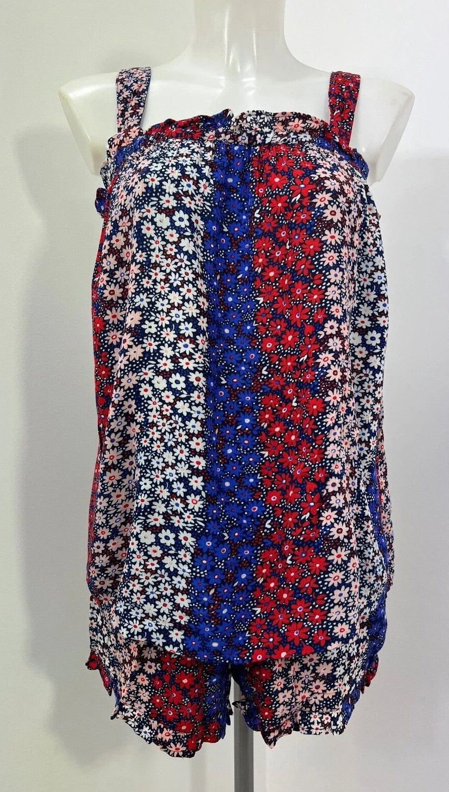 Ladies New Ex Chainstore Ditsy Print  Shorts & Top  PJs Set Size 8-22