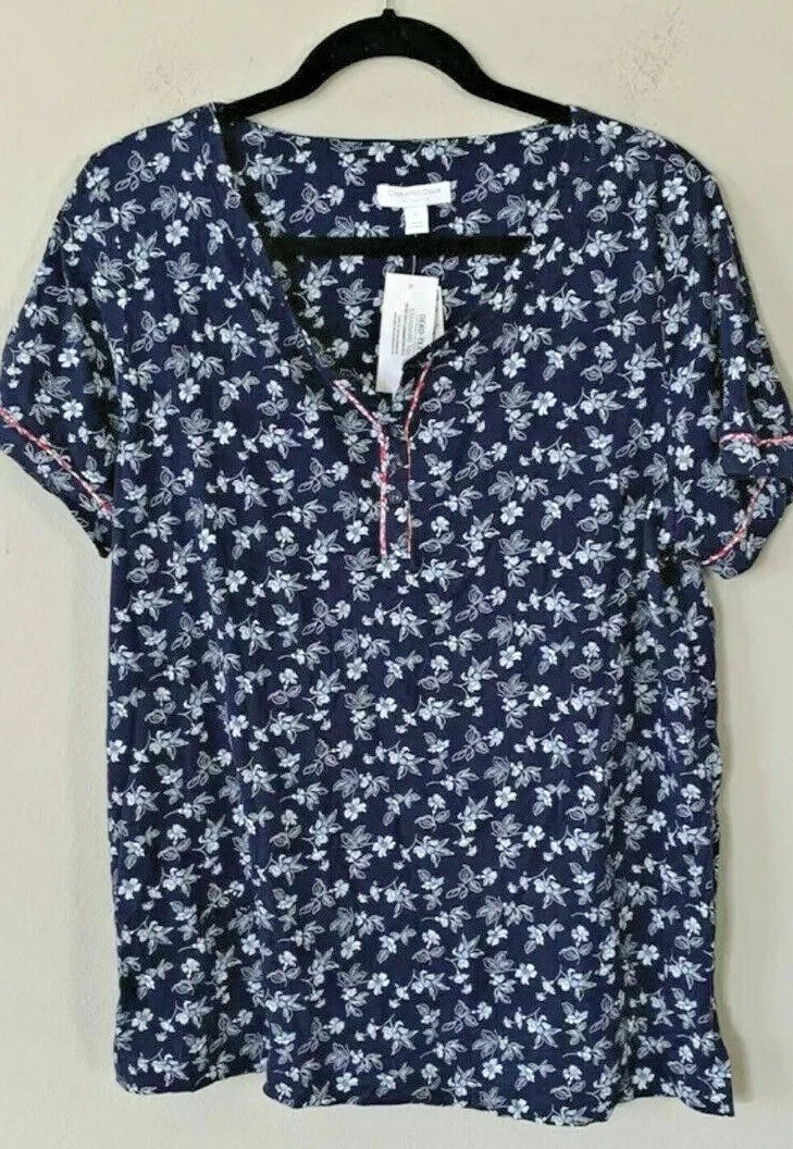 Charter Club Women's XS Fluttered Flora Short Sleeves Capri Pants Pajama Set New