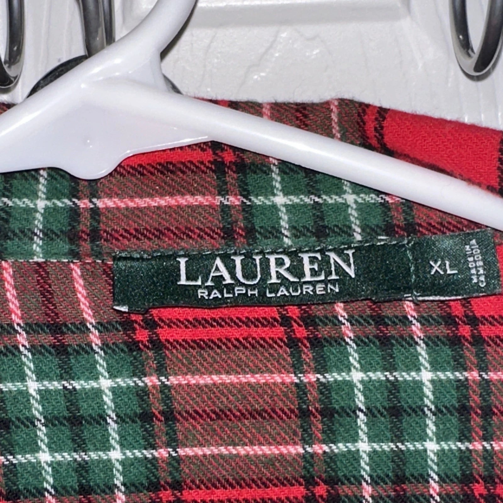 Ralph Lauren Red Flannel Plaid 2 Piece Pajama Set Women’s Size M 100% Cotton