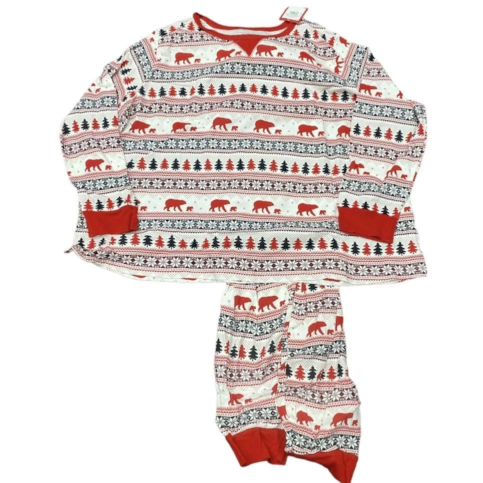 Wondershop Adult Fair Isle Print Holiday Pajama Set 4X Unisex Red & White