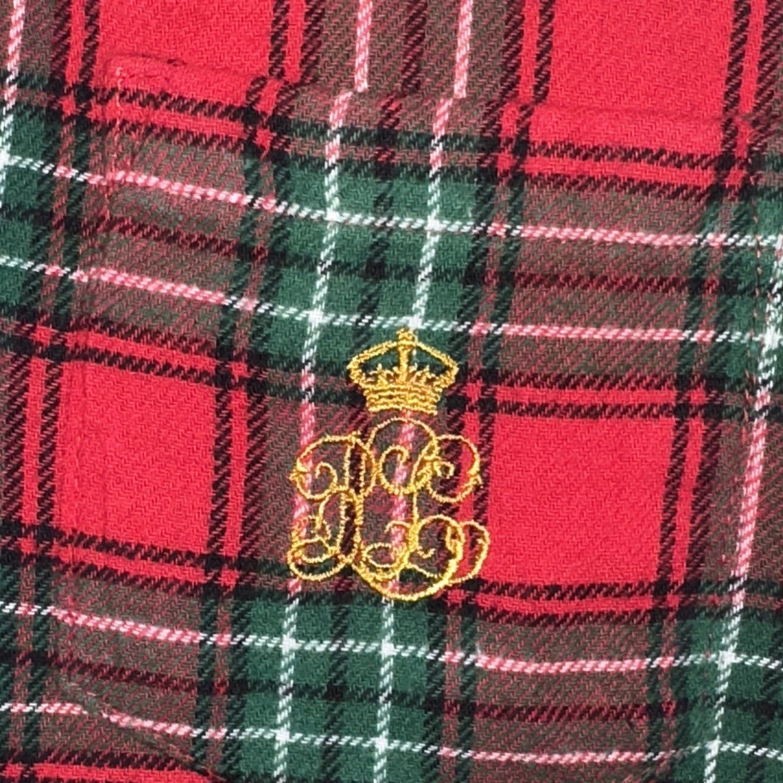 Ralph Lauren Red Flannel Plaid 2 Piece Pajama Set Women’s Size M 100% Cotton