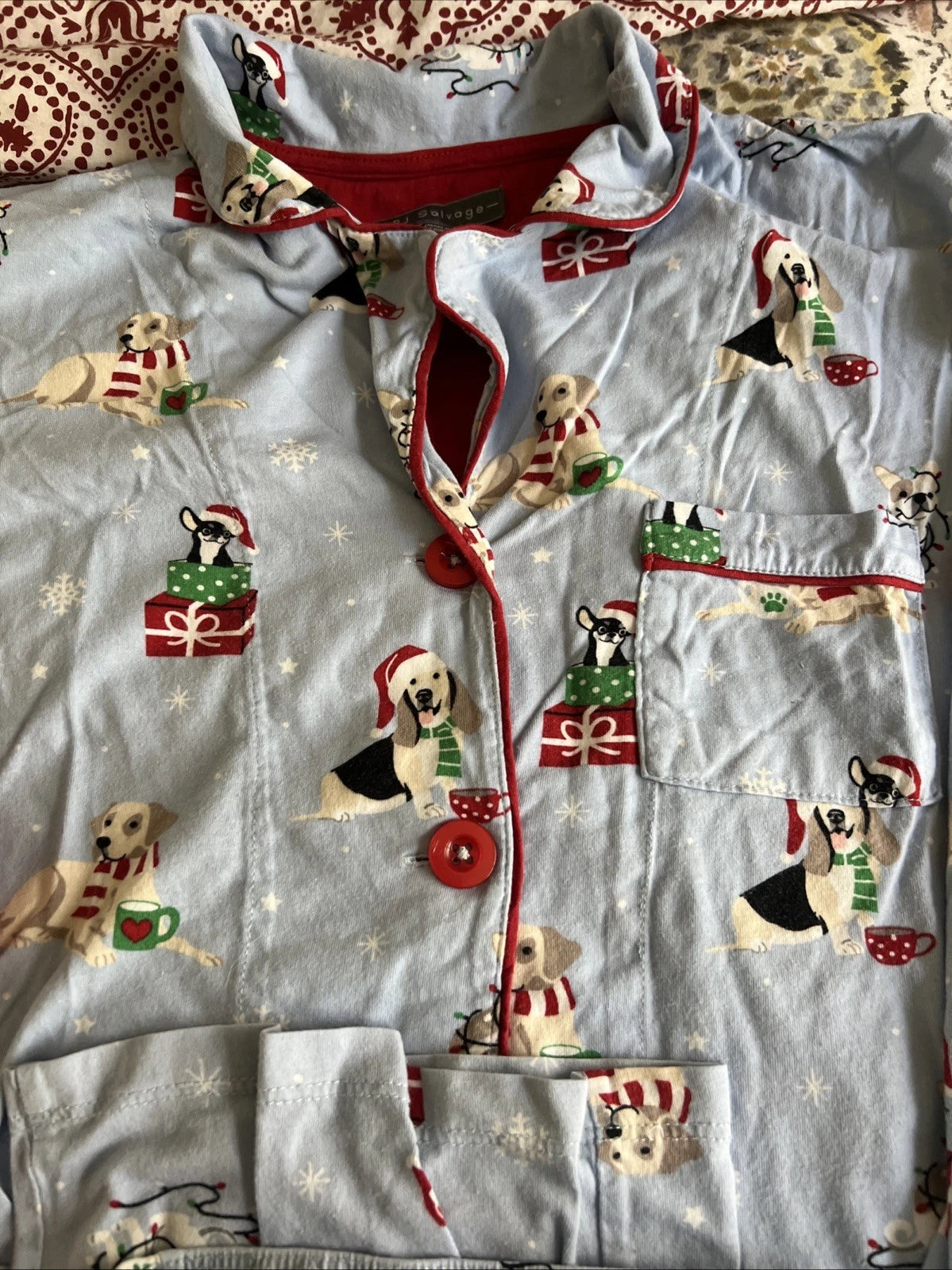 PJ SALVAGE pajama set - Christmas Dogs - MEDIUM (run Small)