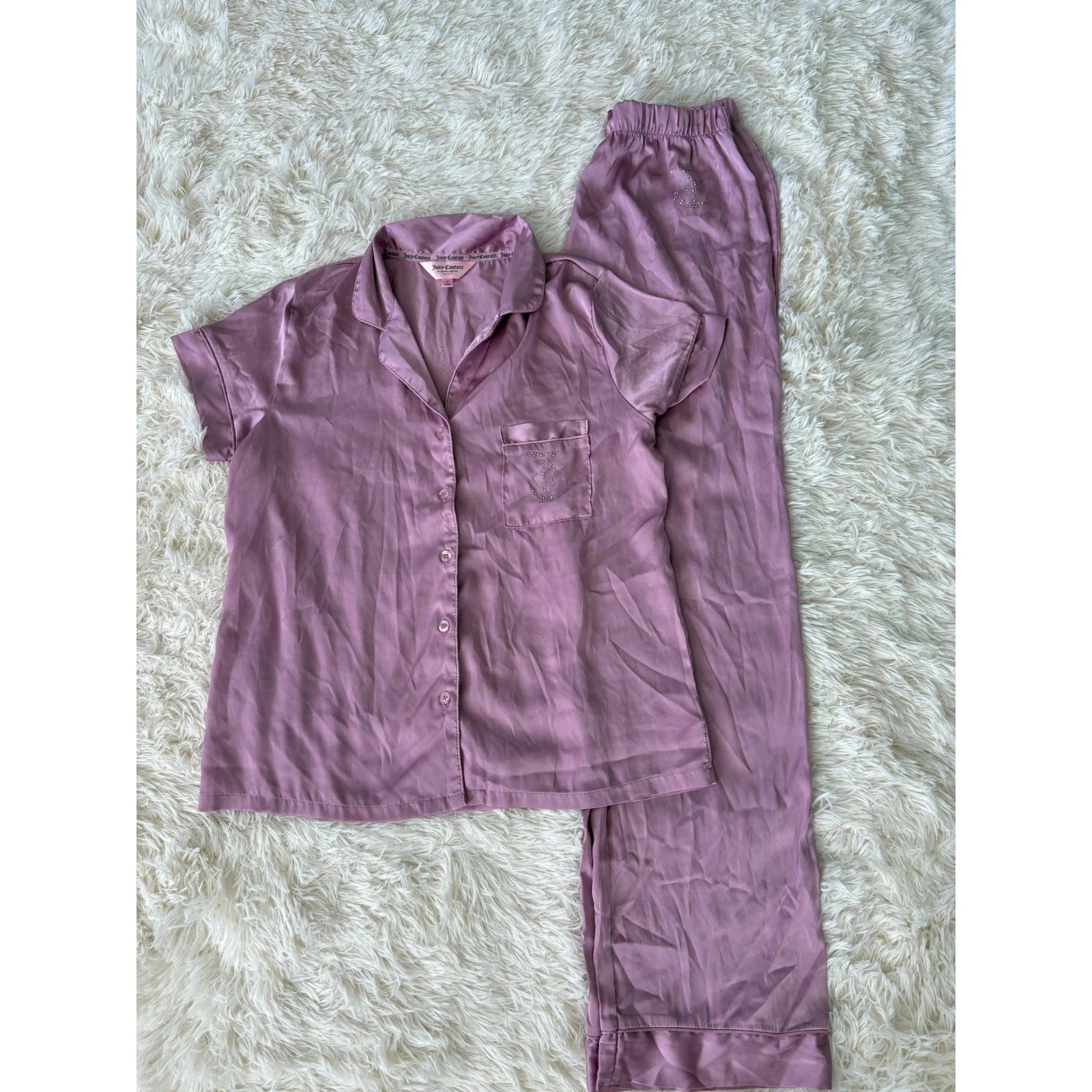 Juicy Couture Sleepwear Pajama Set Women's Size S Button Front Top