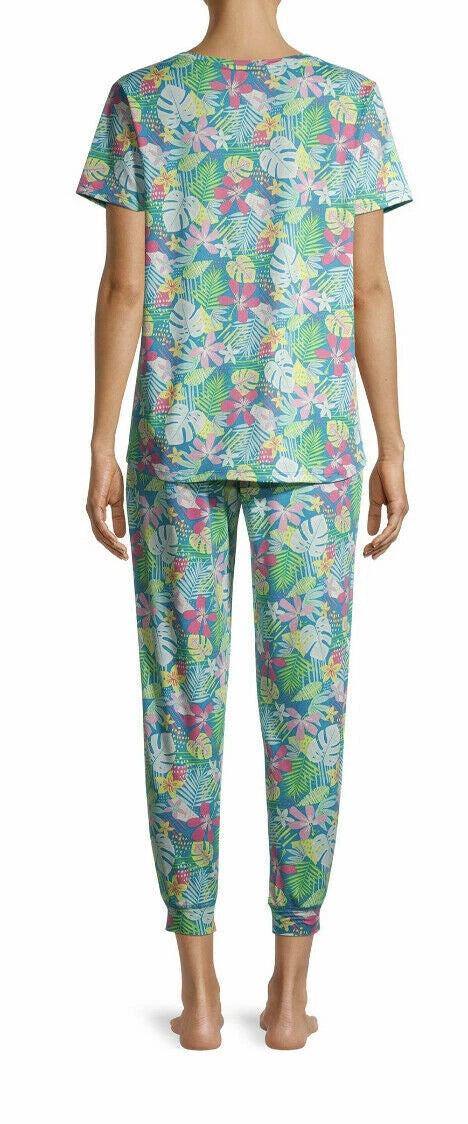 -SECRET TREASURES HAWAIIAN BLUE PAJAMAS SET JOGGER PANTS TOP 3X