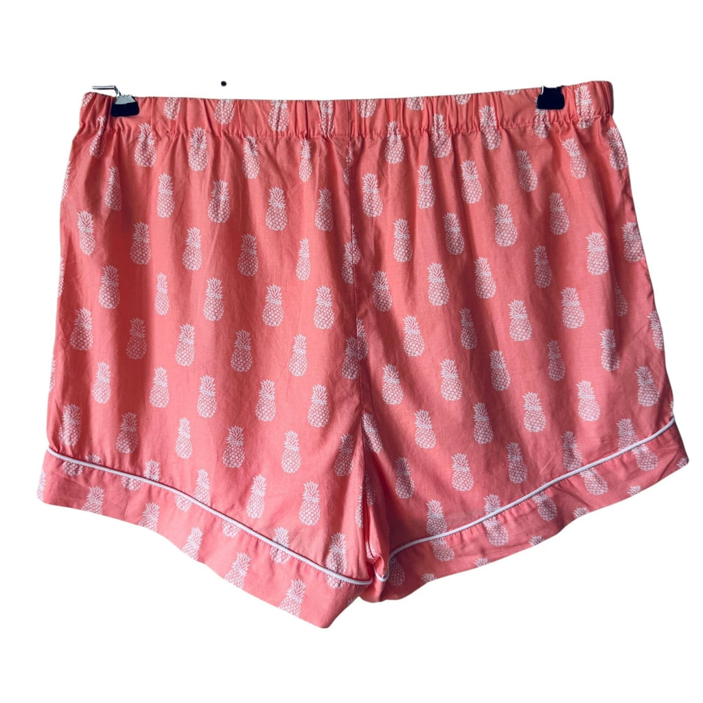 J.Crew Factory Size Med Cotton Pajama Shorts Set Pineapple Pattern Novelty Print
