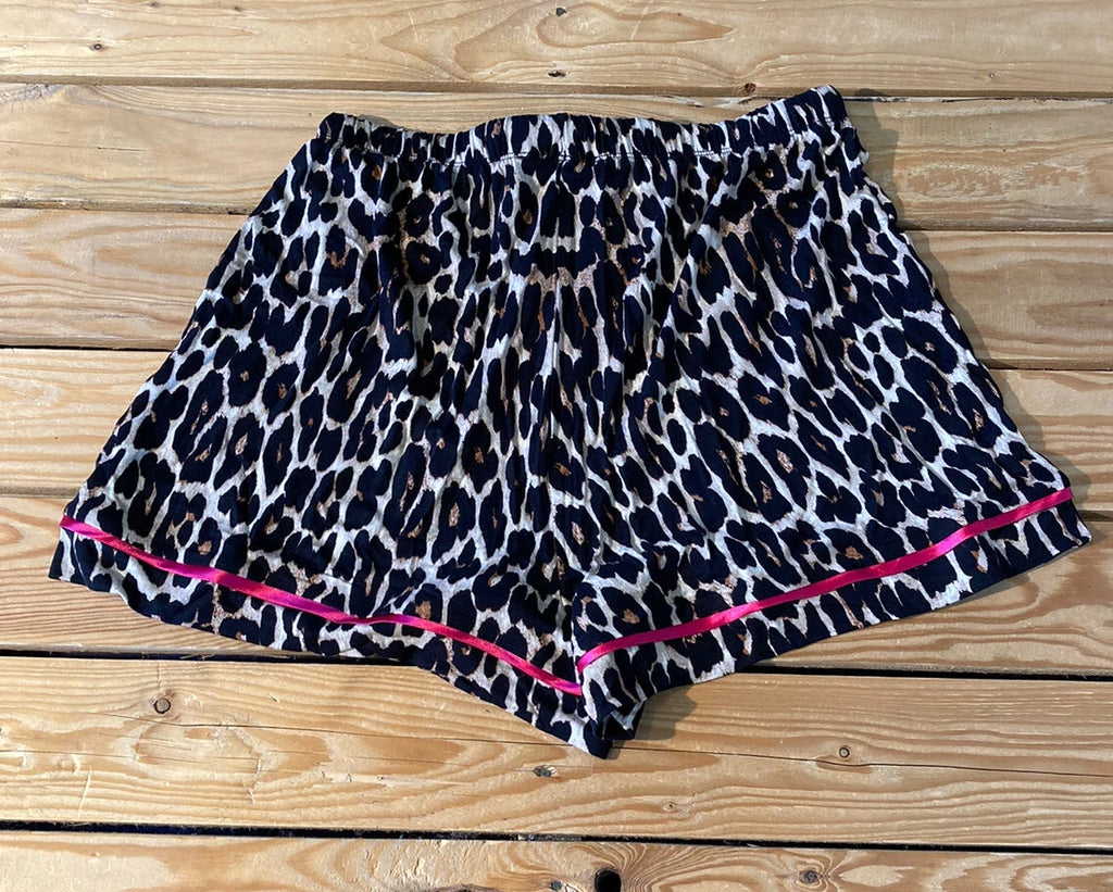 missguided NWT Women’s leopard shirt Short pajama set size 8 Black s3
