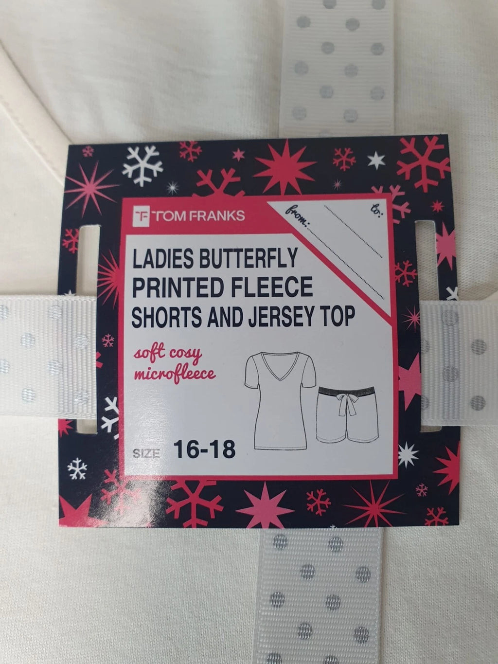 TOM FRANKS Ladies Butterfly Printed Fleece Shorts and Jersey Top Gift Set