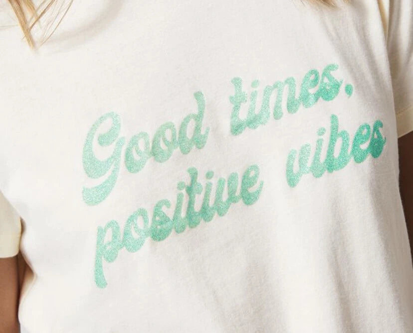 Ladies size L size 14 GOOD TIMES POSTIVE VIBES summer pyjamas Lily Loves NEW 243