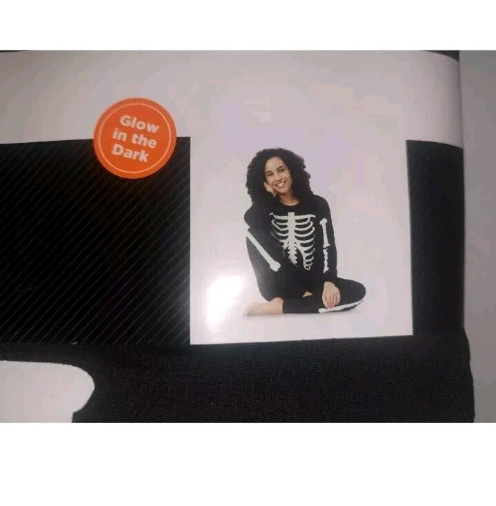 Skeleton Halloween Glow In The Dark Womens Pajama Set Shirt Pants 2XL 18/20 #E58