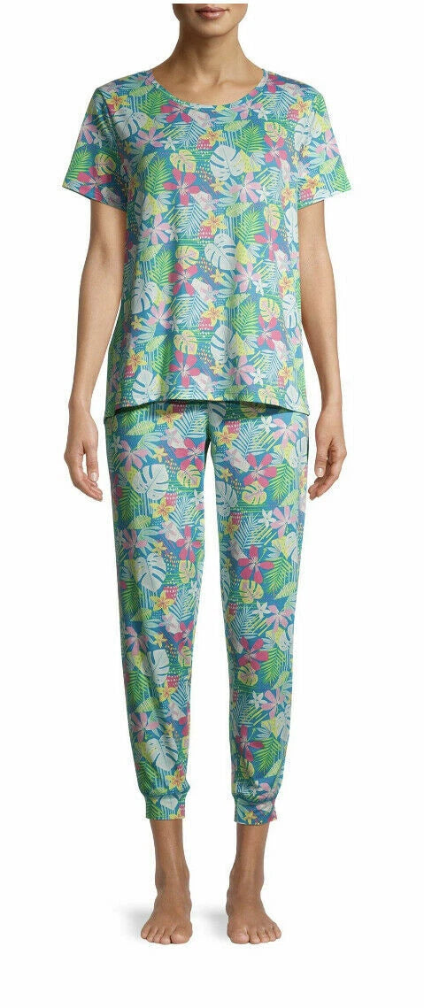 -SECRET TREASURES HAWAIIAN BLUE PAJAMAS SET JOGGER PANTS TOP 3X