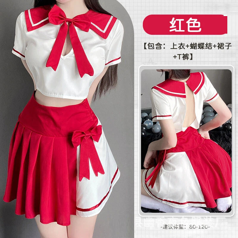 Sweet Students JK Uniform Bow Sleepwear Sexy Lingeries School Cosplay Costume