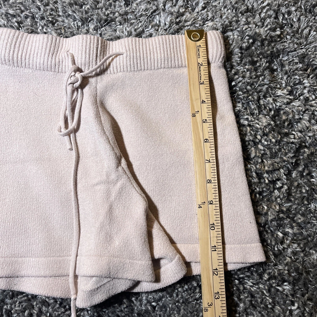 Bluivy Loungewear Sweater & Short Pajama Set Women’s Medium Beige EUC