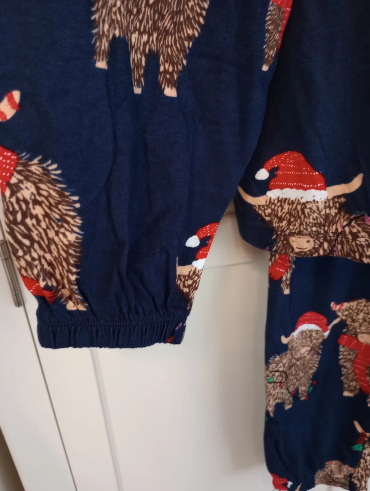 Next Hamish Highland Cow Blue Christmas Pyjamas Size Large 16-18 Tall New