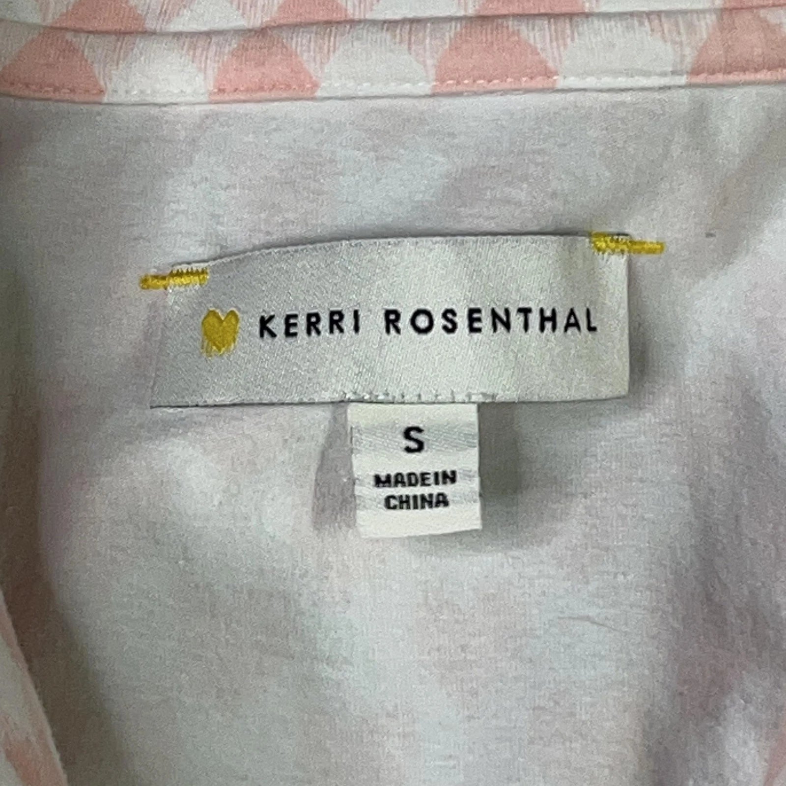 Kerri Rosenthal Pajama Set Womens Small Betty Heart Button Up Lounge Sleepwear
