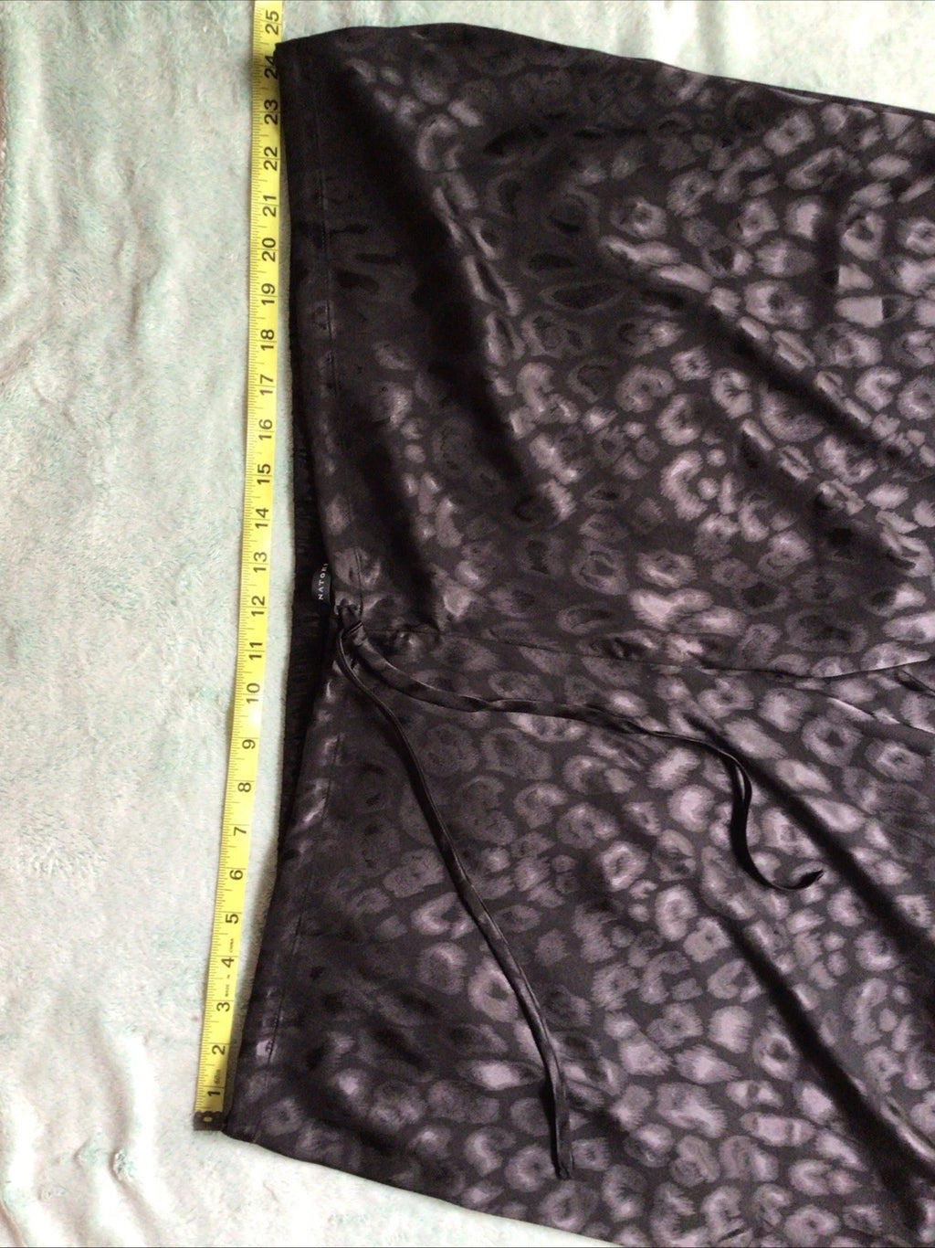Natori Satin Pajamas Shirt Pants Black Animal Print Size 3XL Lounge Wear