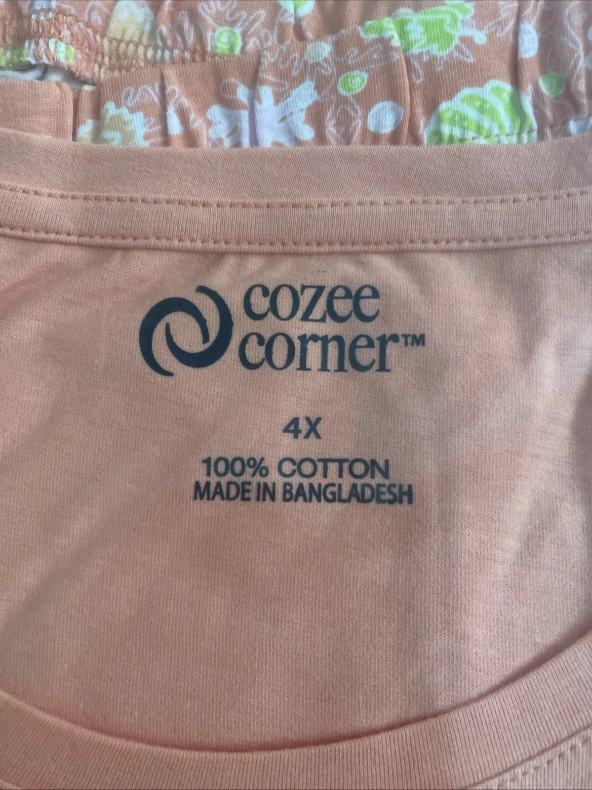 Cozee Corner 2-Piece 100% Cotton Pajama Set for Women Size 4x