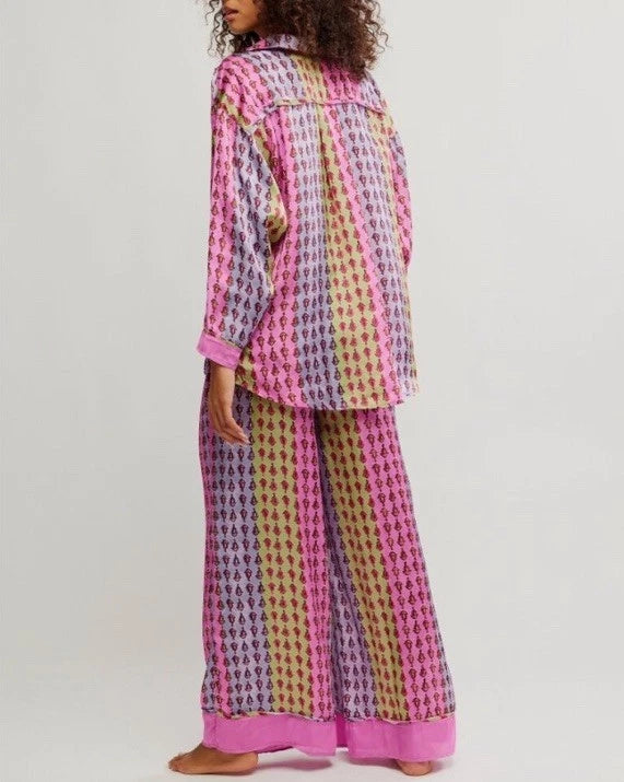 FREE PEOPLE DREAMY DAYS SLEEP SET FRENZY COMBO SILKY PJ SET SIZE XL NWT