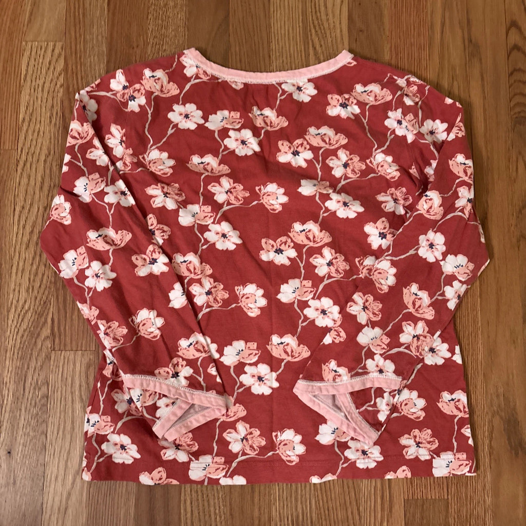 GARNET HILL Organic Cotton Asian Wrap Cropped Pajama Set SIZE Small Floral