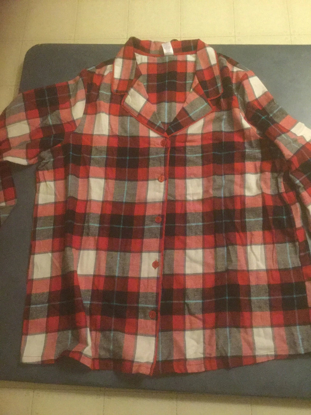 Sleep Chic Women's Plus Size 1X Red Plaid Long Sleeve Sleep Set $48 NWT