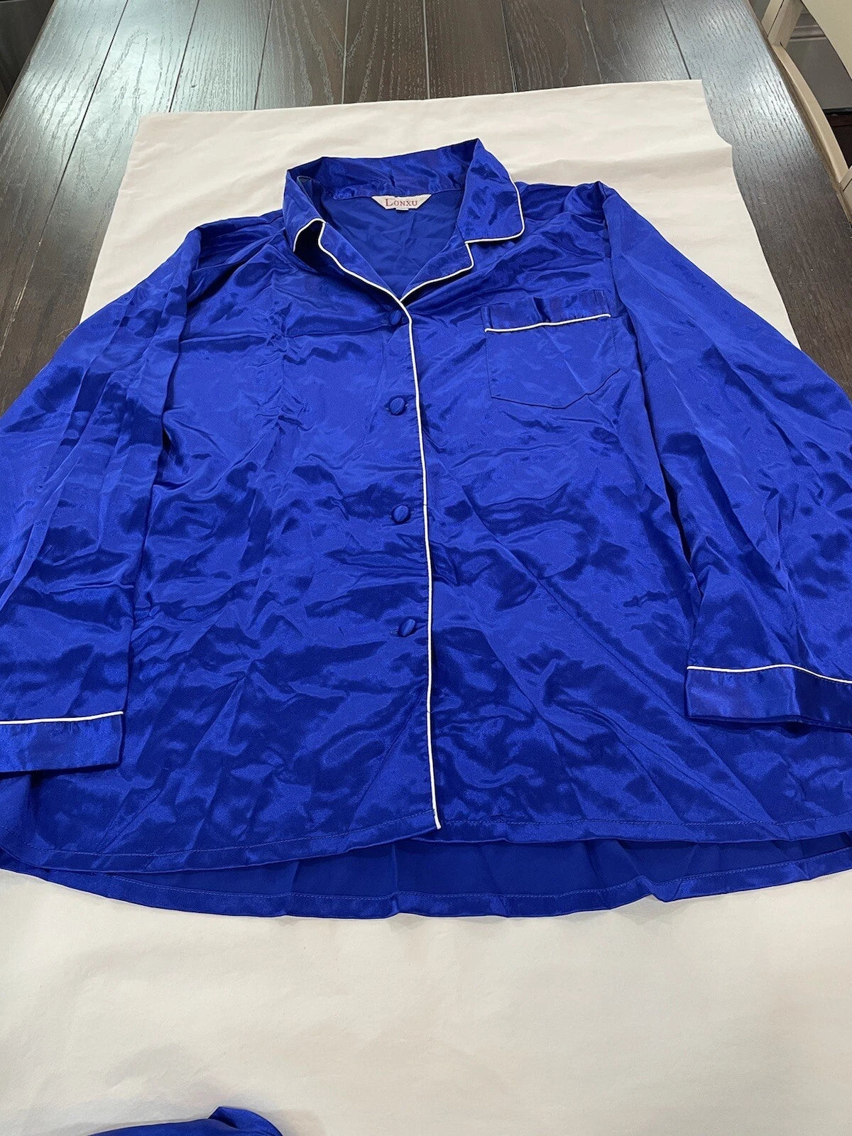 Womens Satin Pajamas Sets Long Sleeves Lonxu Soft Cool Loungewear Sets XXL