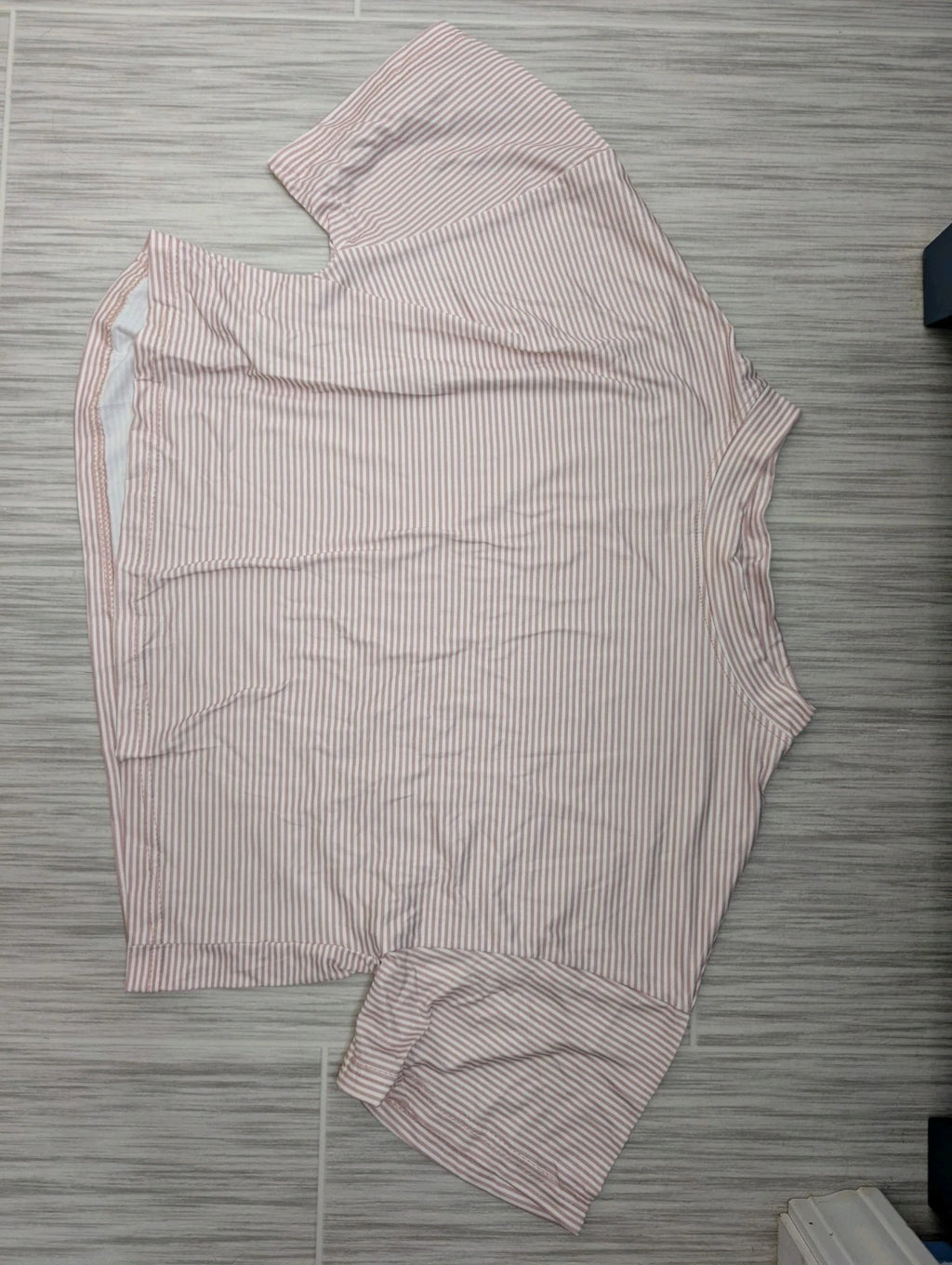 Viral TikTok Slit Pajama Set, Pink And White, Size Large