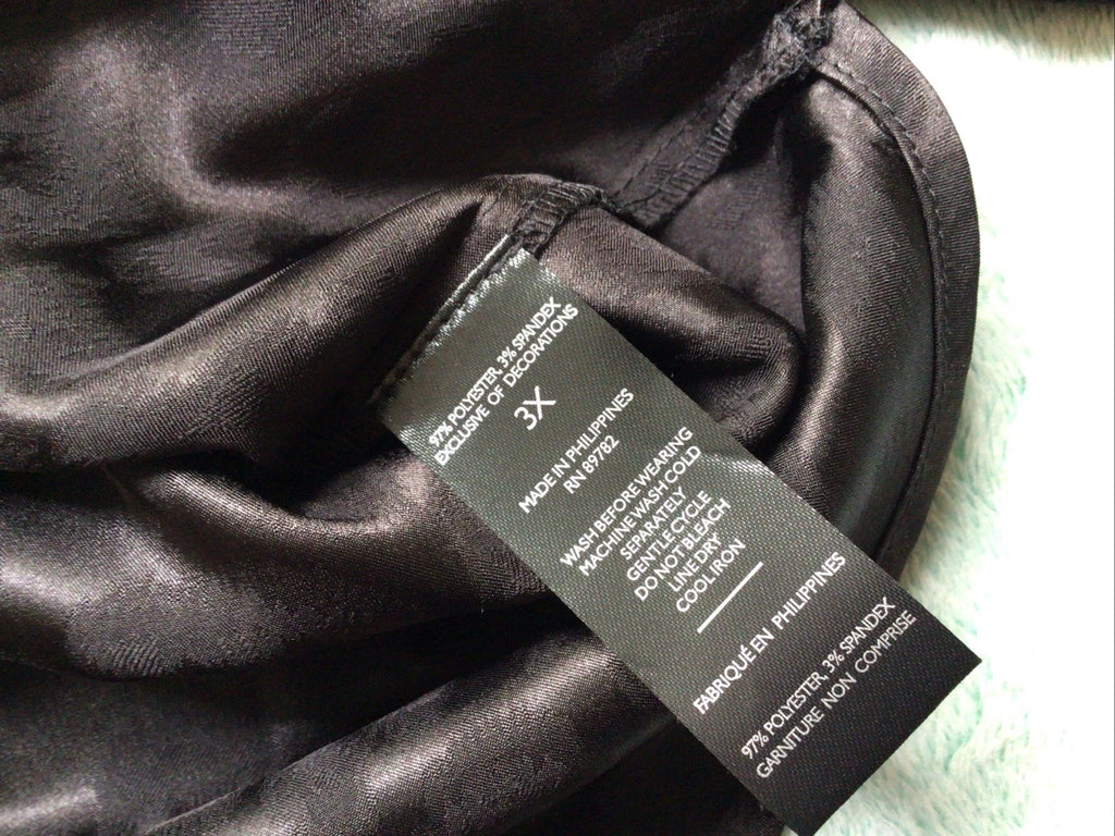Natori Satin Pajamas Shirt Pants Black Animal Print Size 3XL Lounge Wear