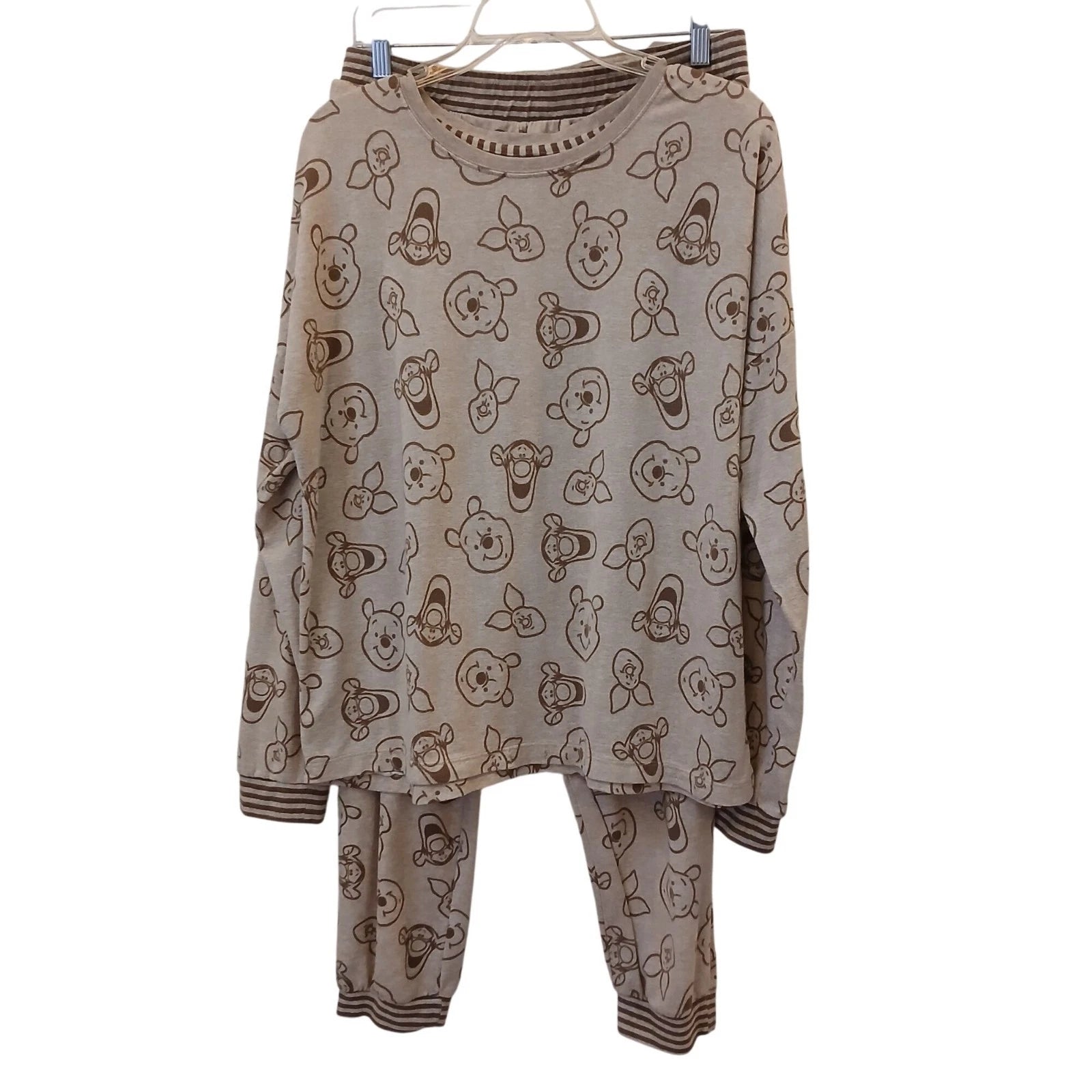 Disney Womens Large Pajamas Lounge Set Mickey Mouse Long Sleeve & Pants #Z-37