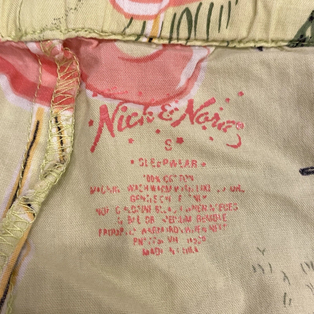 Nick And Nora Pajama Set Womens Small Flamingo Print Pool Top Capris