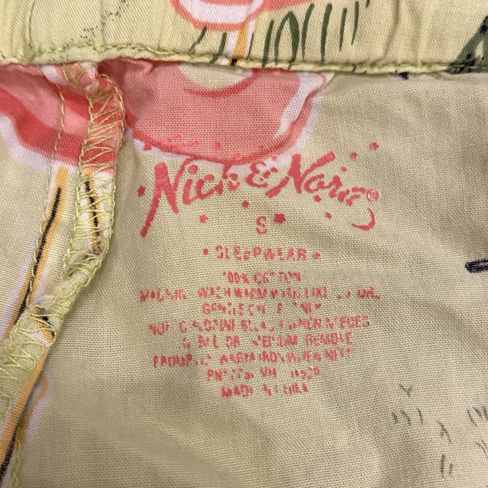 Nick And Nora Pajama Set Womens Small Flamingo Print Pool Top Capris