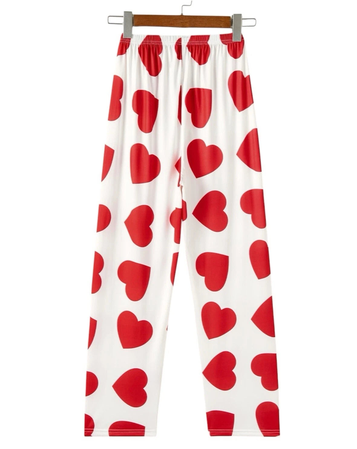 NWT Women’s Nightwear Pajama Set Red & White Hearts Size Medium