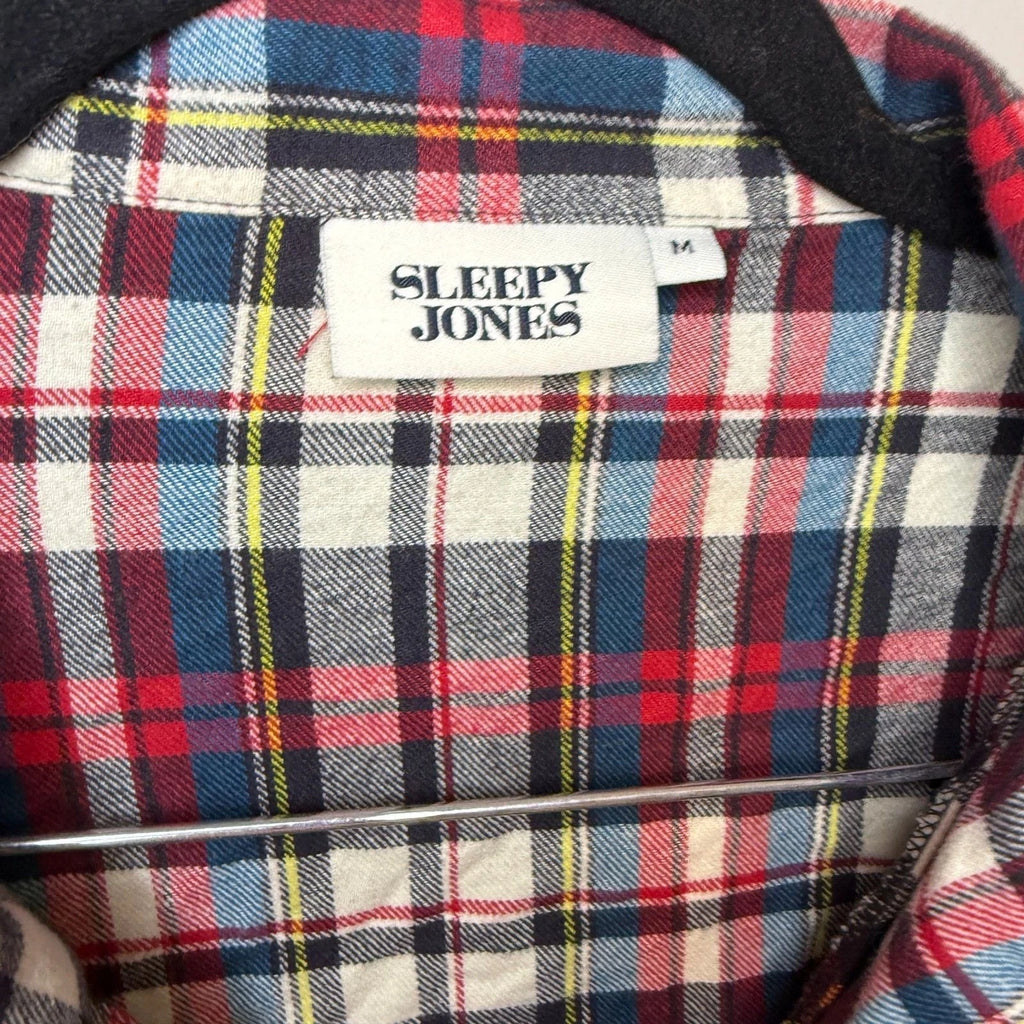 Sleepy Jones Women's Plaid Flannel Cotton Pajama Set Size M
