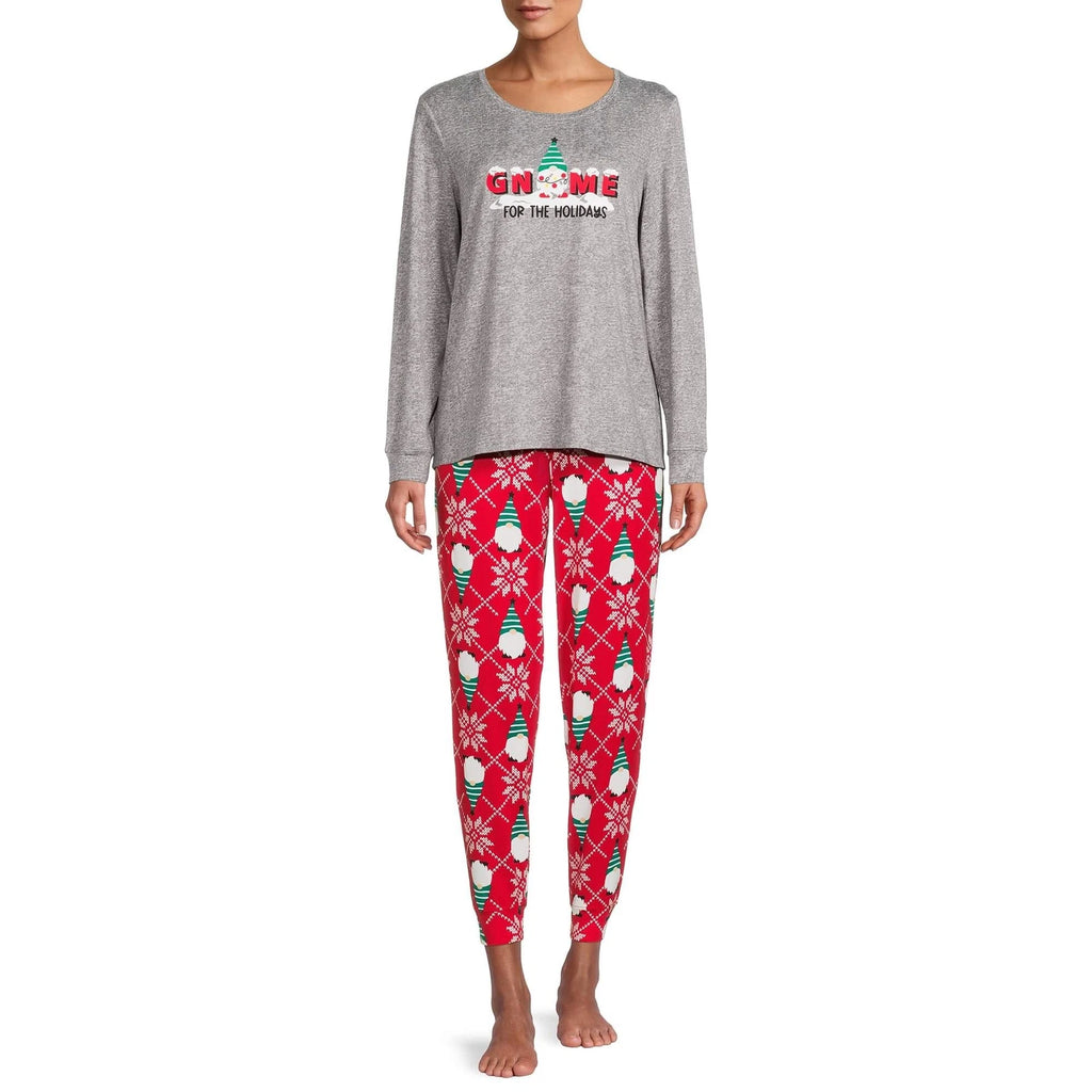 Secret Treasures Grey Heather Women's Long Sleeve Shirt and Joggers Pajama Set